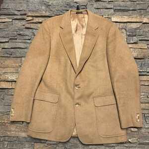 VTG J.G. Hook Camel Hair Sport Coat Jacket Mens 42 R Regular Brown Lined Button